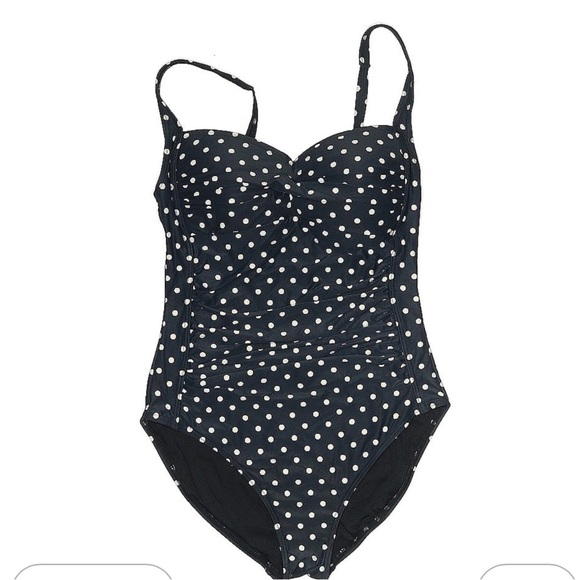bond-eye Other - Bond-Eye Australia Front Twist One Piece Swimsuit in Navy Blue Polka Dot size 6